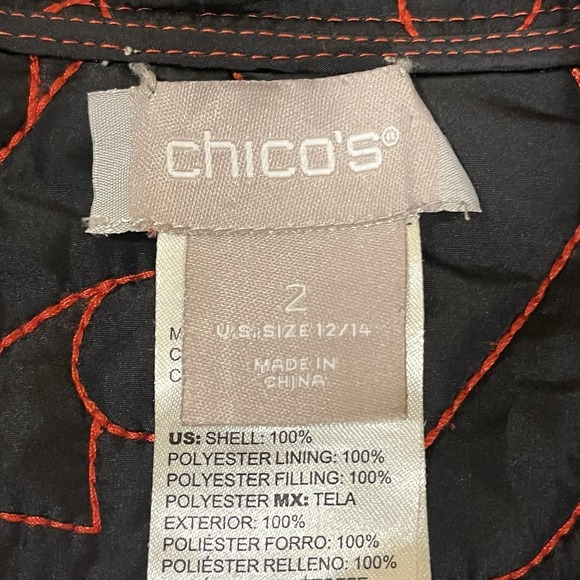 Chico's Women's Heritage Quilted Reversible Jacket Blazer Multicolor Size L - Picture 6 of 9